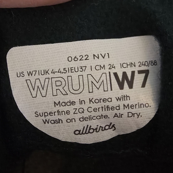 Allbirds Forest Green Wool Runner-Up Mizzle Hightop Sneakers Lightweight Size 7 - Picture 7 of 8